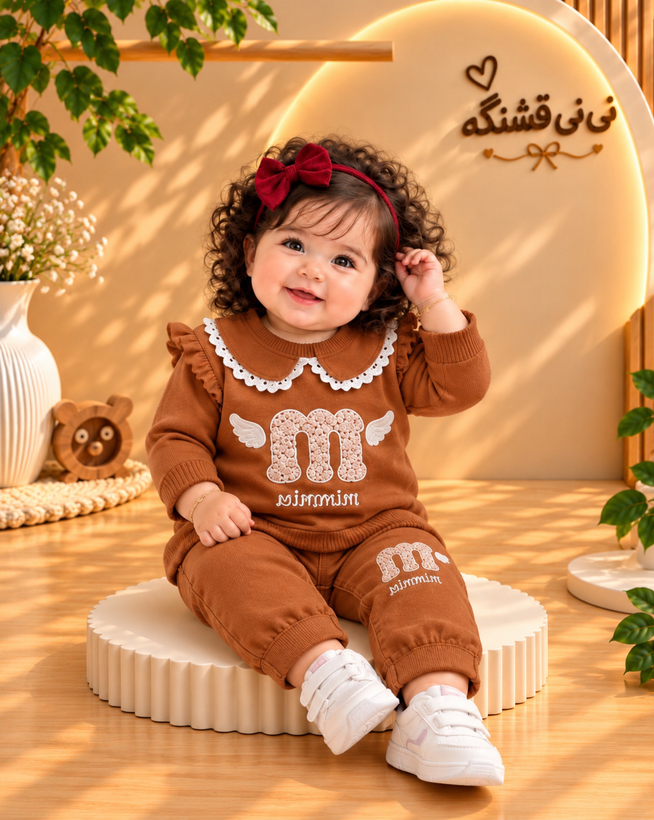 بلوز شلوار دخترونه سرشونه چین دار