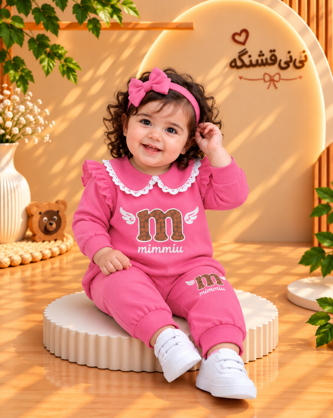 بلوز شلوار دخترونه سرشونه چین دار